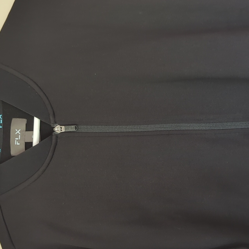 FLX  Stand Up Collar Full-Zip Performance Jacket XL Black Soft Inside Zip Pocket - Picture 8 of 16